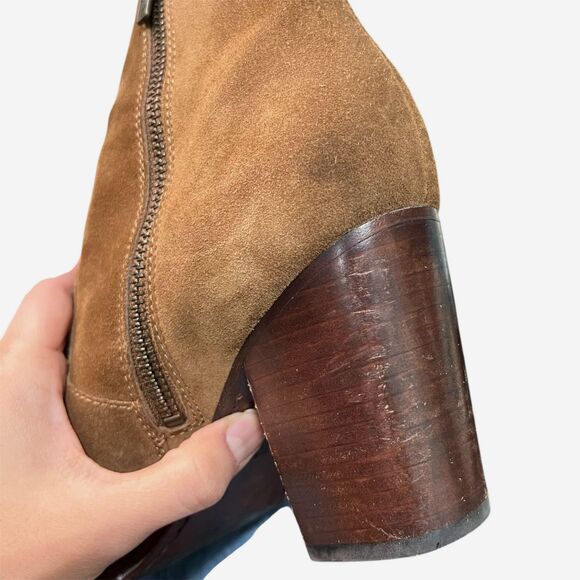 Frye Myra Tassel Lace Chestnut Leather Suede Booties 7.5 - Picture 9 of 10